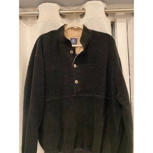 Mens Pebble Beach Pullover with Buttons Black Size L